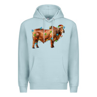 Blue Mist brahman bull with christmas lights Premium Hoodie - RanaPortraitStore