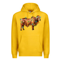 Lemon brahman bull with christmas lights Premium Hoodie - RanaPortraitStore