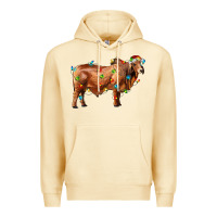 Pina Colada brahman bull with christmas lights Premium Hoodie - RanaPortraitStore