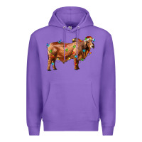 Purple brahman bull with christmas lights Premium Hoodie - RanaPortraitStore