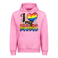 Fuchsia Pink i love my moms Urban Hoodie - Zillion Design Studio