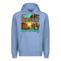 Colony Blue cowboy take me away Premium Hoodie - Zillion Design Studio