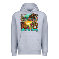 Heather Grey cowboy take me away Premium Hoodie - Zillion Design Studio