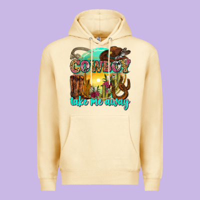 Cowboy Take Me Away Premium Hoodie Designed By Zillion Design Studio