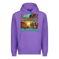 Purple cowboy take me away Premium Hoodie - Zillion Design Studio