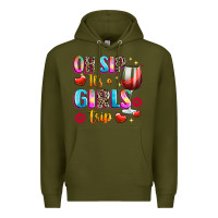 Army Green oh sip its a girls Premium Hoodie - texasbilliewilder