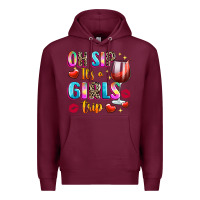 Burgundy oh sip its a girls Premium Hoodie - texasbilliewilder