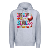 Heather Grey oh sip its a girls Premium Hoodie - texasbilliewilder