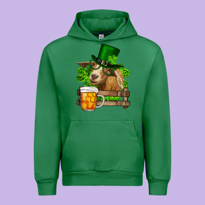 St. Patrick's Day Goat And Beer Urban Hoodie Designed By Ranaportraitstore