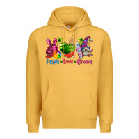 Mustard peace love gnome summer Premium Hoodie - texasbilliewilder