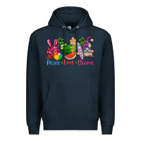 Navy peace love gnome summer Premium Hoodie - texasbilliewilder