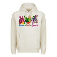 Oatmeal Heather peace love gnome summer Premium Hoodie - texasbilliewilder