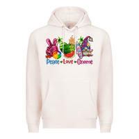 Pale Pink peace love gnome summer Premium Hoodie - texasbilliewilder