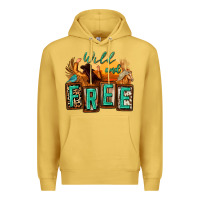 Antique Gold wild and free cowgirl horse desert Premium Hoodie - Zillion Design Studio