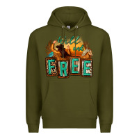 Army Green wild and free cowgirl horse desert Premium Hoodie - Zillion Design Studio