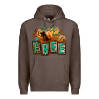 Coffee wild and free cowgirl horse desert Premium Hoodie - Zillion Design Studio