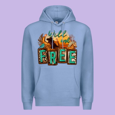 Wild And Free Cowgirl Horse Desert Premium Hoodie Designed By Zillion Design Studio