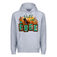 Heather Grey wild and free cowgirl horse desert Premium Hoodie - Zillion Design Studio