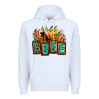 White wild and free cowgirl horse desert Premium Hoodie - Zillion Design Studio