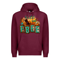 Burgundy wild and free cowgirl horse desert Premium Hoodie - Zillion Design Studio