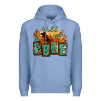 Colony Blue wild and free cowgirl horse desert Premium Hoodie - Zillion Design Studio