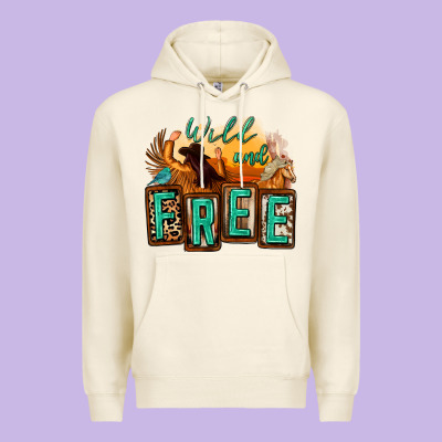 Wild And Free Cowgirl Horse Desert Premium Hoodie Designed By Zillion Design Studio