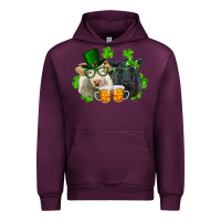 Mauve Wine st. patrick's day charolais and black angus cows Urban Hoodie - RanaPortraitStore