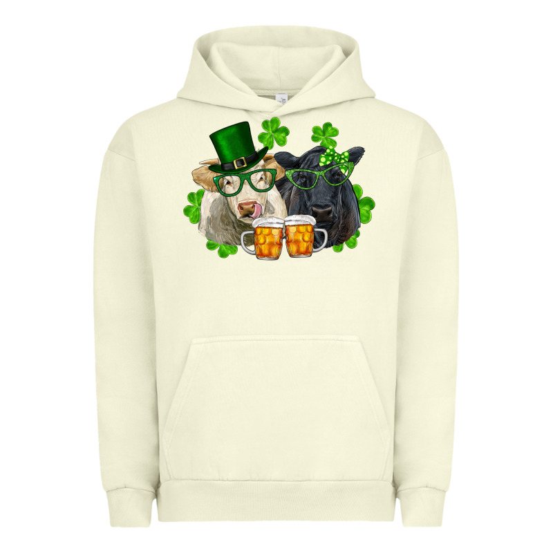 St. Patrick's Day Charolais And Black Angus Cows Urban Hoodie by RanaPortraitStore | Teevron