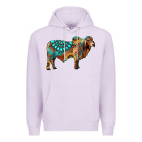Lilac brahman bull gemstone turquoise and sunflower Premium Hoodie - RanaPortraitStore