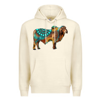 Sandshell brahman bull gemstone turquoise and sunflower Premium Hoodie - RanaPortraitStore