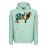 Seafoam brahman bull gemstone turquoise and sunflower Premium Hoodie - RanaPortraitStore