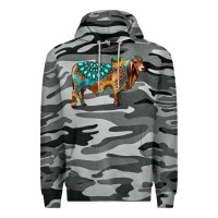 Slate Camo brahman bull gemstone turquoise and sunflower Premium Hoodie - RanaPortraitStore