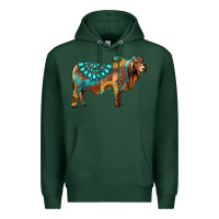 Sports Green brahman bull gemstone turquoise and sunflower Premium Hoodie - RanaPortraitStore