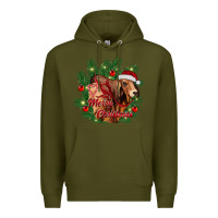 Army Green merry Christmas brahman bull Premium Hoodie - RanaPortraitStore