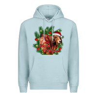 Blue Mist merry Christmas brahman bull Premium Hoodie - RanaPortraitStore