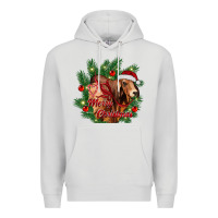 Dove Grey merry Christmas brahman bull Premium Hoodie - RanaPortraitStore