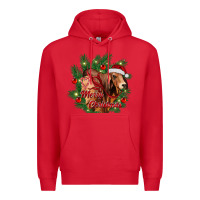 Red merry Christmas brahman bull Premium Hoodie - RanaPortraitStore