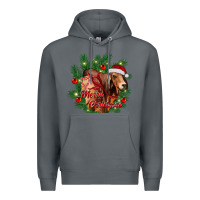 Rock merry Christmas brahman bull Premium Hoodie - RanaPortraitStore