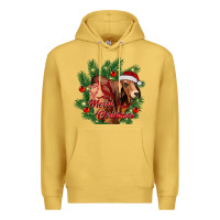 Antique Gold merry Christmas brahman bull Premium Hoodie - RanaPortraitStore