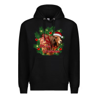Black merry Christmas brahman bull Premium Hoodie - RanaPortraitStore