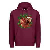 Burgundy merry Christmas brahman bull Premium Hoodie - RanaPortraitStore