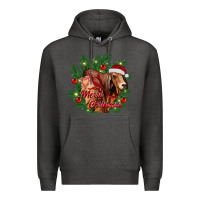 Charcoal Heather merry Christmas brahman bull Premium Hoodie - RanaPortraitStore