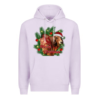 Lilac merry Christmas brahman bull Premium Hoodie - RanaPortraitStore