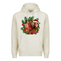 Oatmeal Heather merry Christmas brahman bull Premium Hoodie - RanaPortraitStore