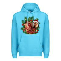 Ocean Blue merry Christmas brahman bull Premium Hoodie - RanaPortraitStore