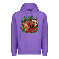 Purple merry Christmas brahman bull Premium Hoodie - RanaPortraitStore