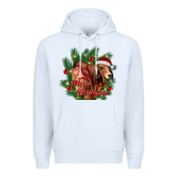 White merry Christmas brahman bull Premium Hoodie - RanaPortraitStore