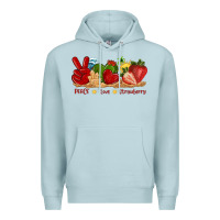 Blue Mist peace love strawberry with summer Premium Hoodie - texasbilliewilder