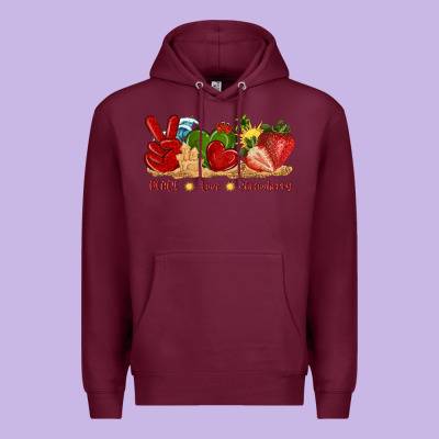 Peace Love Strawberry With Summer Premium Hoodie Designed By Texasbilliewilder