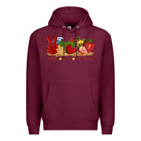 Burgundy peace love strawberry with summer Premium Hoodie - texasbilliewilder